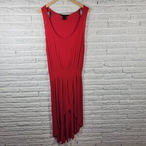 Ashley Stewart Womens Dress 22 24 Plus High Low Sleeveless Red Sheath RED11E
